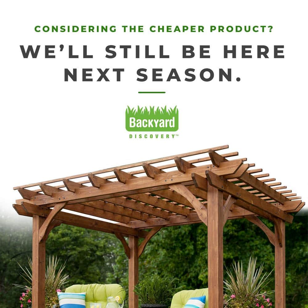 Somerville 14' x 10' Cedar Wood Pergola with Electric Outlets