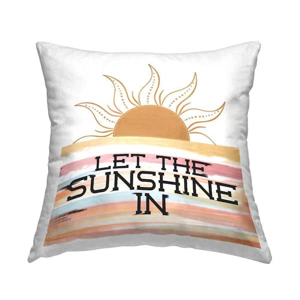 Summer Sunshine Phrase Multi-Color Striped Polyester 18 in. x 18 in. Throw Pillow