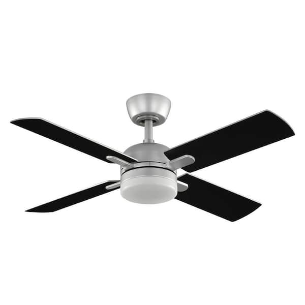 Letta 42 in. LED Indoor Silver Downrod Mount Ceiling Fan with DC Motor and Remote Included