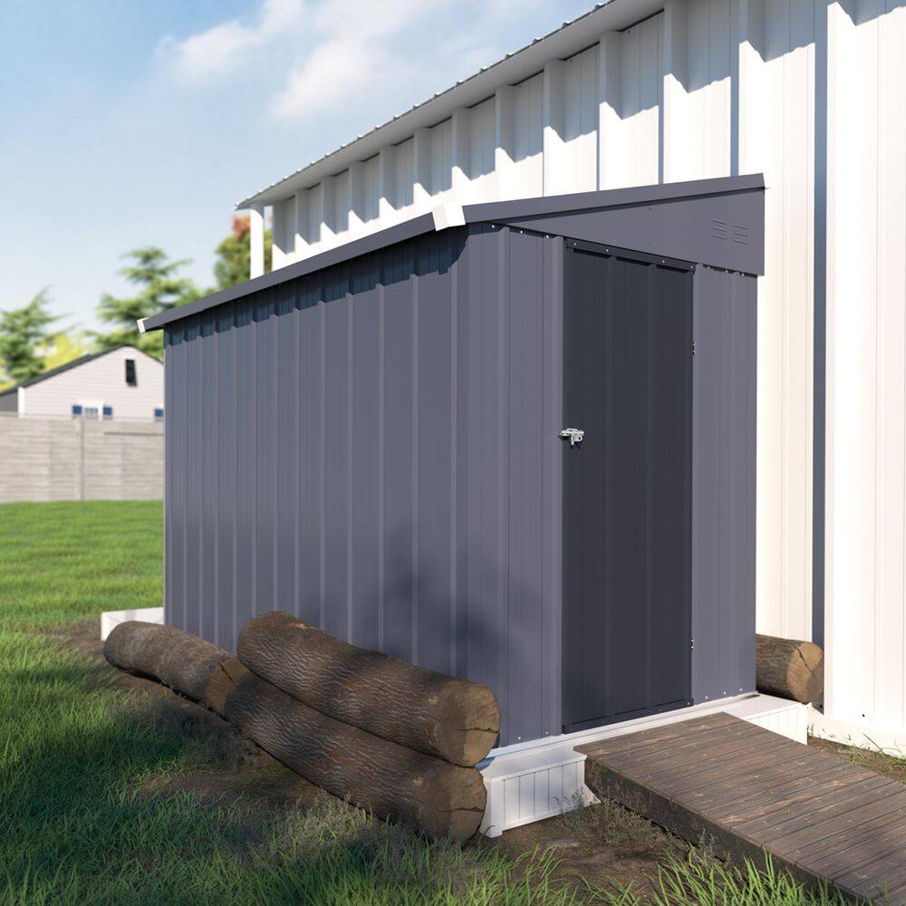 4 ft. W x 8 ft. D Metal Storage Lean-To Shed 33 sq. ft. in Gray price history on PriceWatchPro
