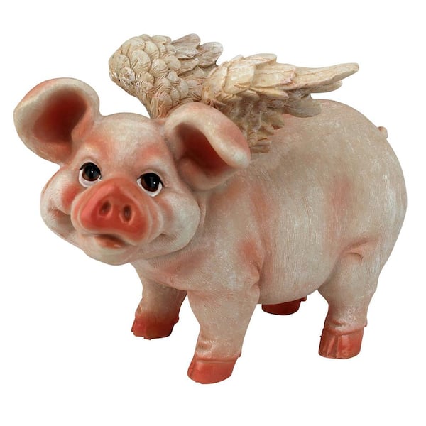 Design Toscano 7 in. H Hog Heaven Flying Pigs Collection Standing Statue
