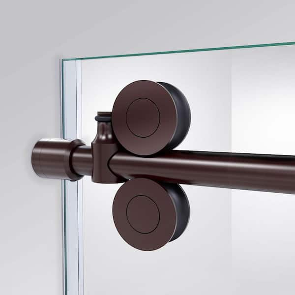 Dreamline Enigma Xo 55 59 In W X 62 In H Fully Frameless Sliding Tub Door In Oil Rubbed Bronze Shdr 06 The Home Depot