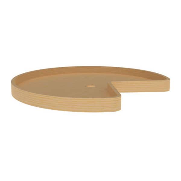 1-Shelf Maple 28 in. Lazy Susan Kidney Shape Swivel Bearings