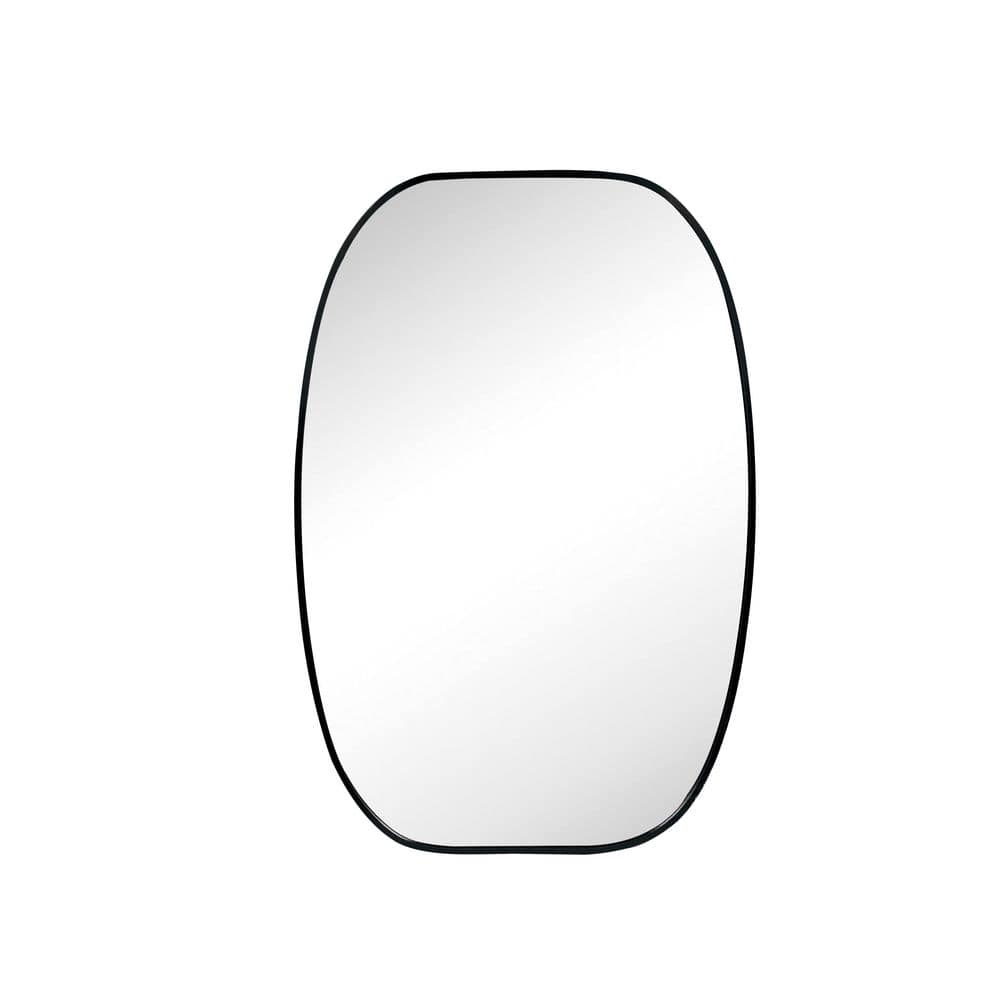 20 in. W x 30 in. H Oval Black Metal Frame Wall Bathroom Vanity Mirror with HD Glass durable construction price history on PriceWatchPro
