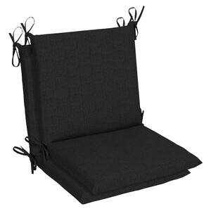 Belcourt 19 x 36 Sunbrella Canvas Black Mid Back Outdoor Dining Chair Cushion (2-Pack)