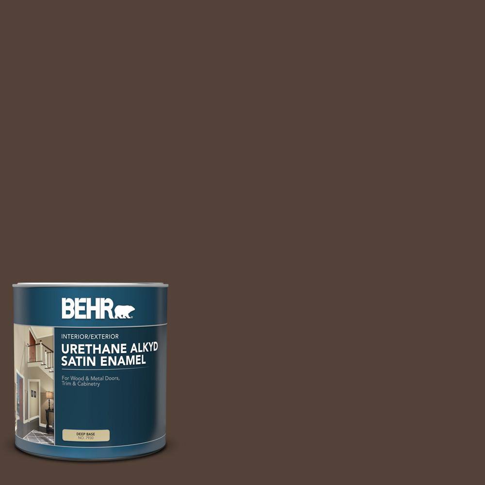 BEHR 1 qt. PFC25 Dark Walnut Satin Enamel Urethane Alkyd