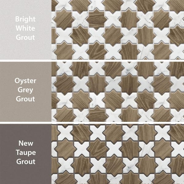 Merola Tile Llama 2 in. Star Noce with Calacatta Cross 12 in. x 12