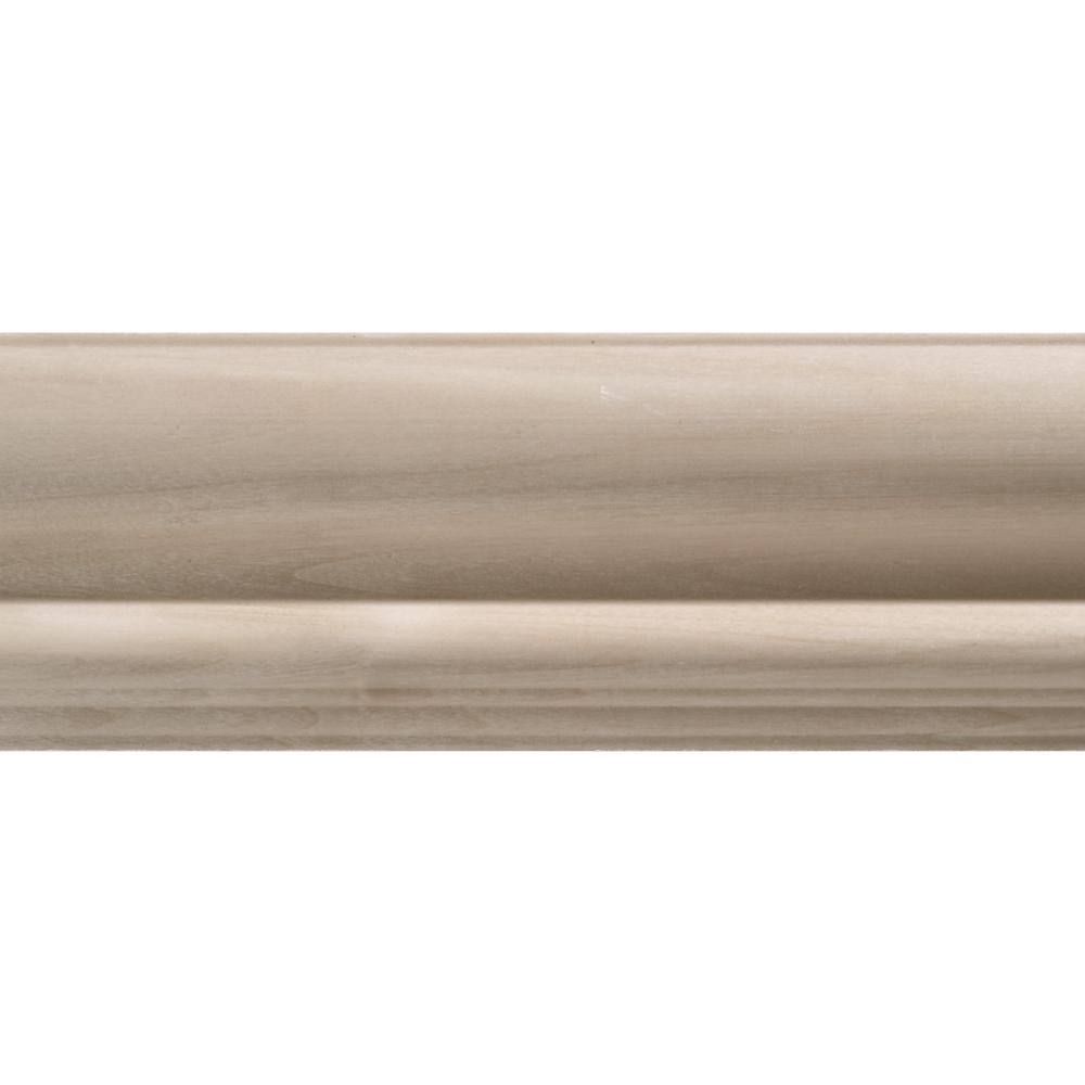 Unfinished White Hardwood Colonial Chair Rail Moulding, 4-ft