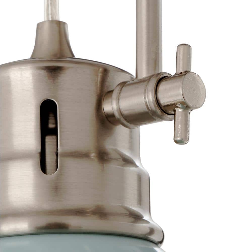 Sea Foam Pewter Mini Pendant Light with Bowl Shade