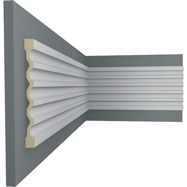 Ekena Millwork 1-1/8 in. x 12-5/8 in. x 78-3/4 in. Primed Polyurethane Fluted Casing