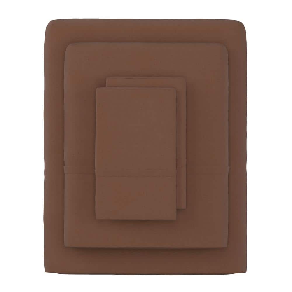 UPC 886511205598 product image for 3-Piece Chocolate Solid 75 Thread Count Polyester Twin Sheet Set | upcitemdb.com