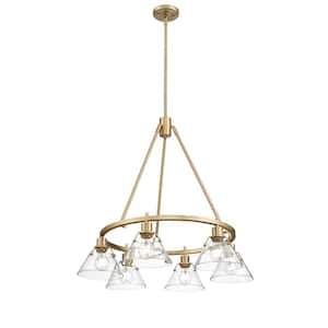 Orwell 6-Light Brushed Champagne Bronze and Clear Glass Chandelier