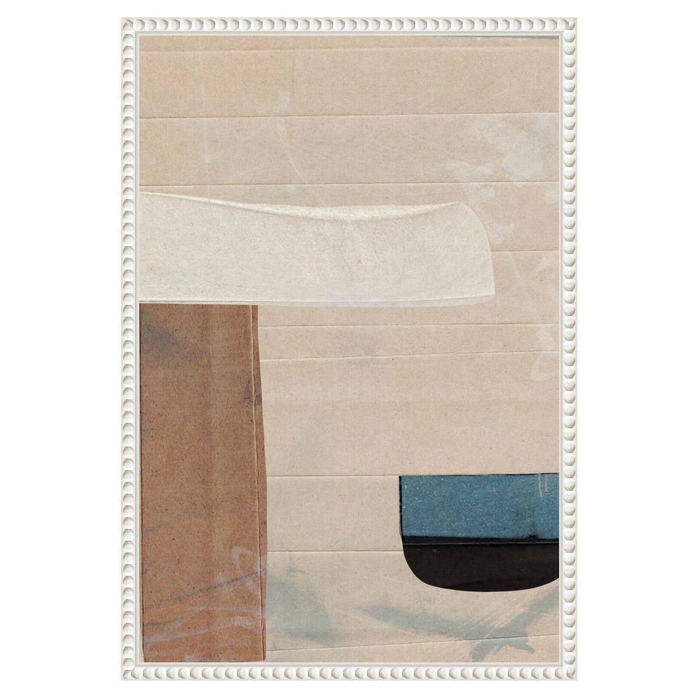 16"x23" Sauna Serenity Abstract Canvas Art with White Beaded Frame