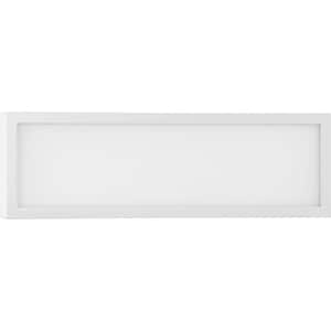 Everlume Collection 1-Light Satin White Frosted Glass LED Modern Bath Vanity Linear Panel Light