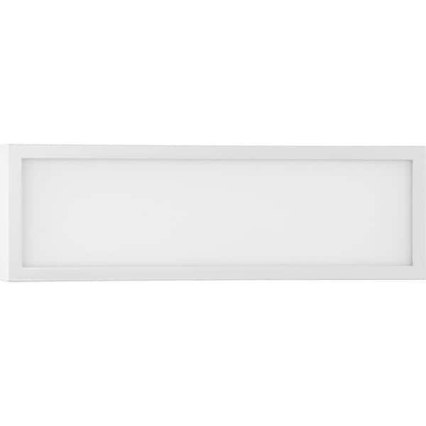 Progress Lighting Everlume Collection 1-Light Satin White Frosted Glass LED Modern Bath Vanity Linear Panel Light