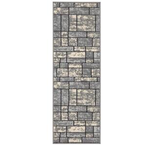 30cm Length: 1 eXtreme Grey Black Rubber Backed Very Long Hallway Hall Runner Narrow Rugs Custom Length Sold and Priced Per Foot