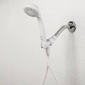 3-Spray 3.3 in. Single Wall Mount Handheld Adjustable Shower Head in White