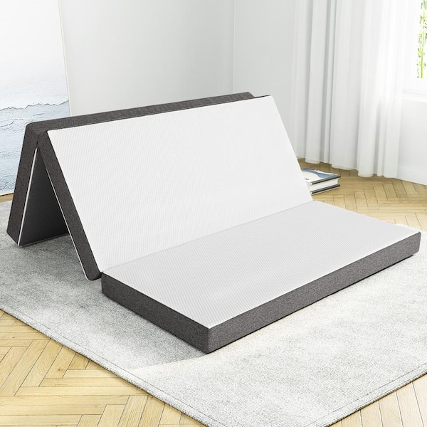 Ofanext Narrow Twin Medium 3 in. Memory Foam Mattress, Tri-Folding Capability and Breathable
