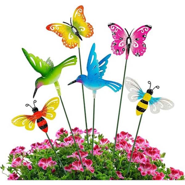 Dyiom 6-Pack Metal Yard Stakes Spring Decor