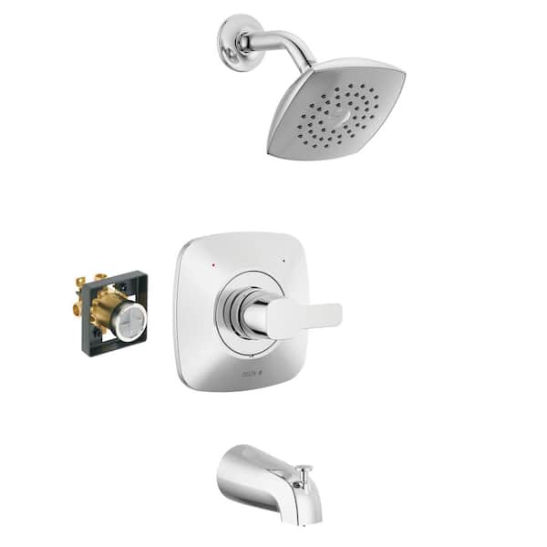 Delta Modern Single Handle 1-Spray Tub and Shower Faucet 1.75 GPM in Chrome Valve Included