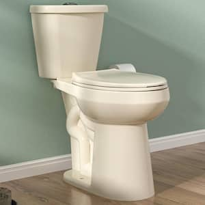 21 in. Tall 2-Piece Toilet 1.1/1.6 GPF Dual Flush Map Flush 1000g Round 2-Piece Toilet With Soft Close Seat in Biscuit