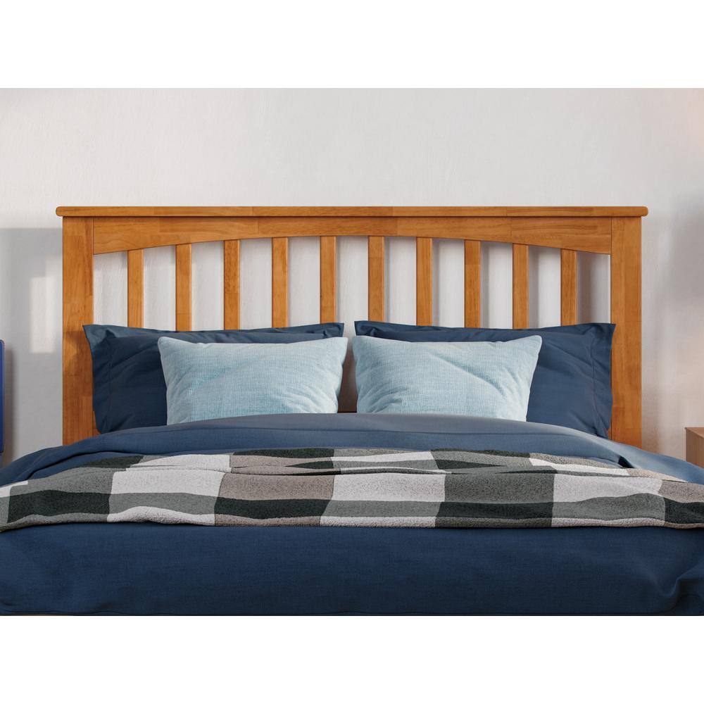 Light Toffee Full Wood Mission Platform Bed with Headboard