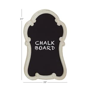 20 in. x  31 in. Wood White Arched Sign Wall Decor with Chalkboard