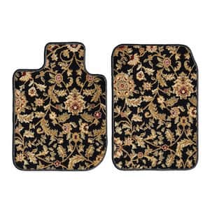 Toyota Tacoma Extended Cab Black Oriental Carpet Car Mats, Custom Fits for 2016-2020 Driver and Passenger