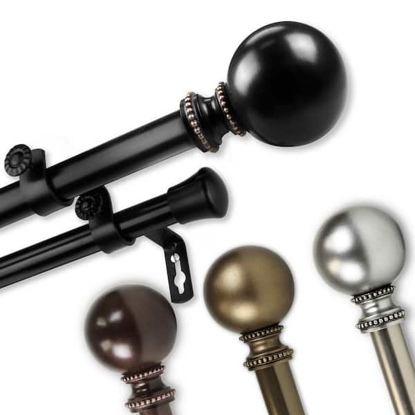 Unbranded 120 in. to 170 in. 13/16 in Stevie Double Adjustable Curtain Rod - Cocoa