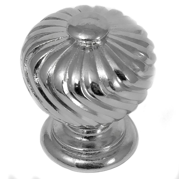 MNG Hardware French Twist 1-1/4 in. Polished Nickel Round Cabinet Knob