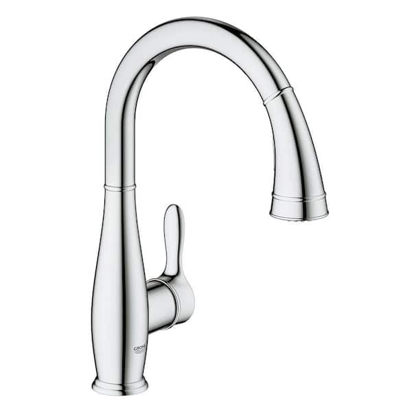 GROHE Parkfield Single-Handle Pull-Down Sprayer Kitchen Faucet with Dual Spray in Starlight Chrome
