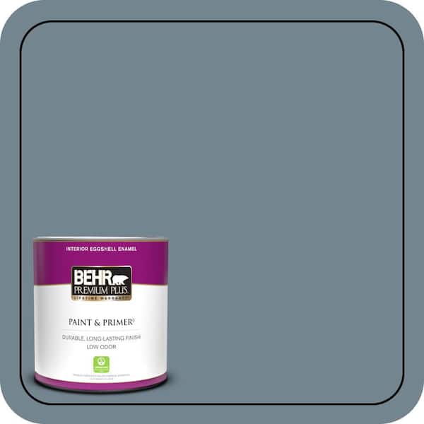 BEHR PREMIUM PLUS 1 qt. #N480-5 Adirondack Blue Eggshell Enamel Low Odor Interior Paint & Primer