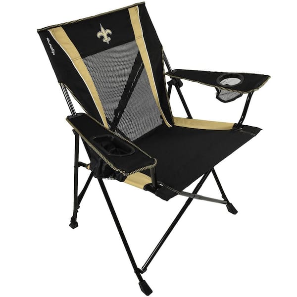 ITOPFOX Premium Pro Football New Orleans Saints Black and Old Gold Polyester Camping Chair with Cup Holder