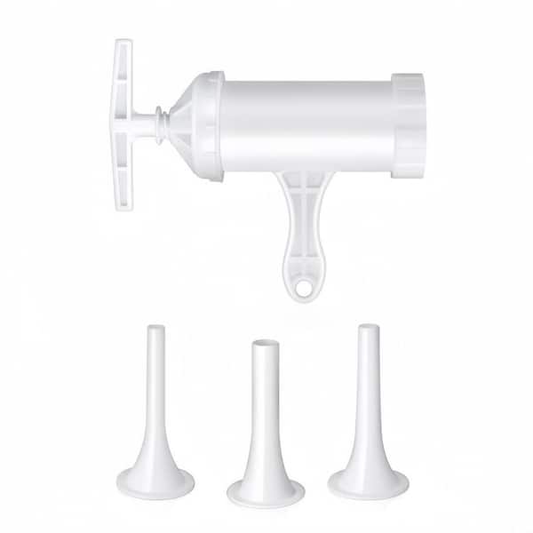 Plastic Sausage Stuffer with Manual Maker for Hand Operated Food Grinder, Holiday Household Use, White (1-Pack)