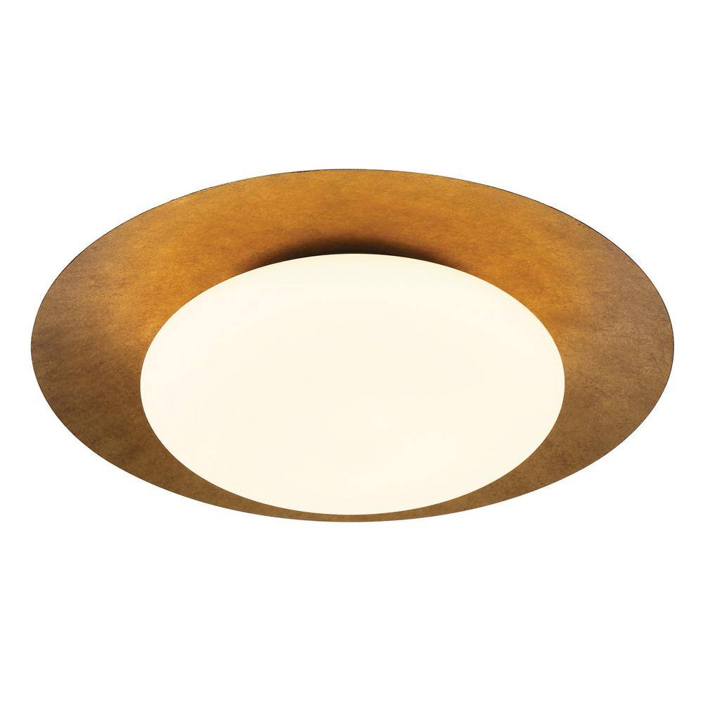 Halcyon Gold and Glass LED Flush Mount Ceiling Light