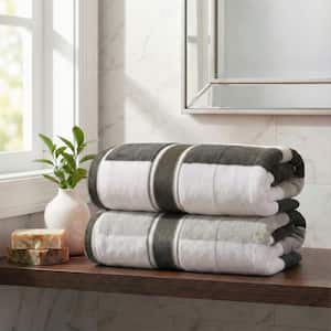2-Piece Luxury Cotton Bath Towels, Gray