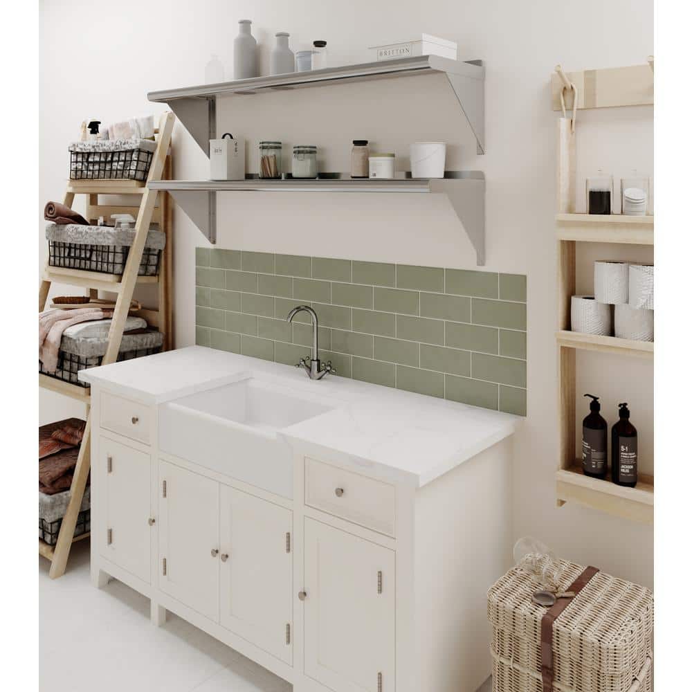 48" Long Stainless Steel Wall Shelf with Brackets