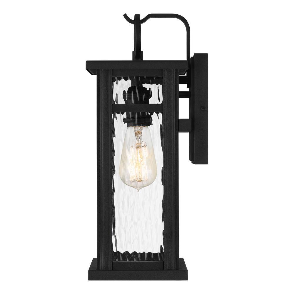 Moira 16" Earth Black Steel Outdoor Wall Lantern