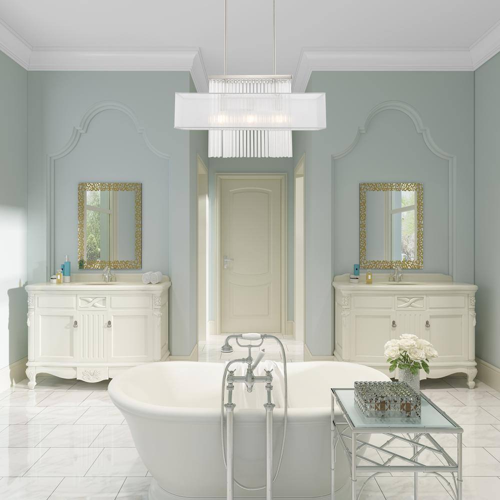 Elegant Alexis 3-Light Brushed Nickel Crystal Chandelier