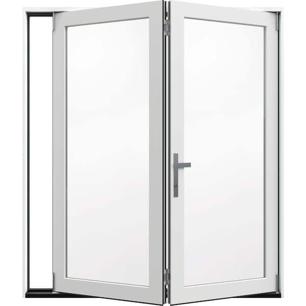 JELD-WEN F-4500 72 in. x 80 in. White Right-Hand Folding Primed Fiberglass 2-Panel Patio Door Kit With Screen