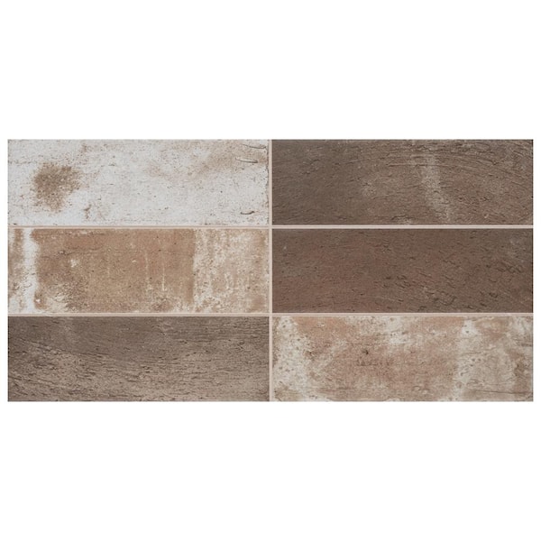 Merola Tile Mud Cocoa 7-7/8 in. x 15-3/4 in. Ceramic Wall Tile (10.44 sq. ft./Case)