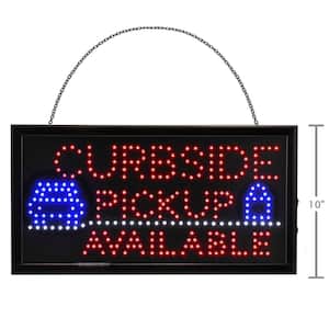 19 in. W x 10 in. H LED Rectangular Curbside Pickup Available Sign with Two Display Modes (2-Pack)