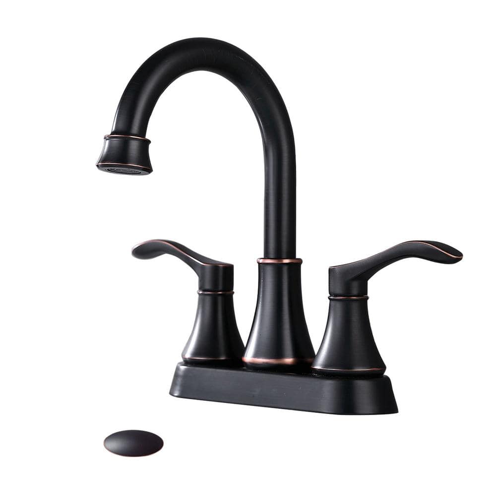 Aurora Decor ABA DESK MOUNT 2 HANDLES High arc Bathroom Faucet Drain ...