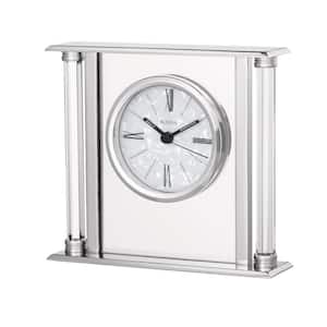 Solid Silver Metal Case with Octogonposts Table Clock