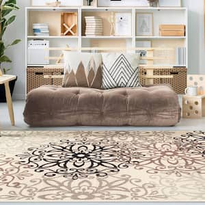 Leigh Beige 5 ft. x 8 ft. Rectangle Abstract Geometric Polypropylene Area Rug