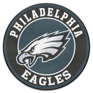 NFL Philadelphia Eagles Black 2 ft. x 2 ft. Round Area Rug