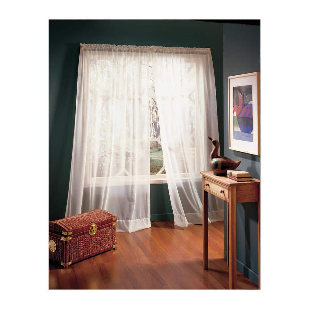 Habitat Rhapsody Voile White Polyester Smooth 54 in. W x 84 in. L Rod ...