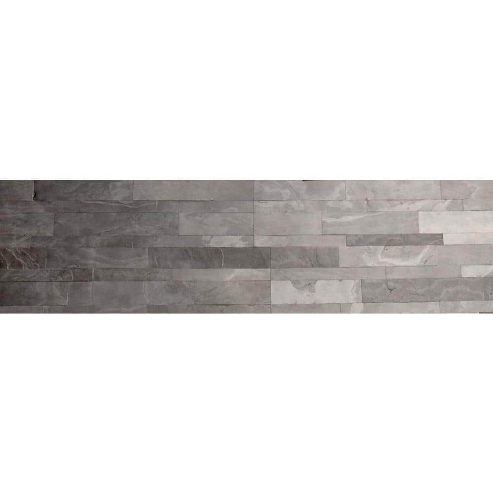 Desert Black Ultra Thin 6 in. x 24 in. Natural Stone Panel Siding (10-Pack)
