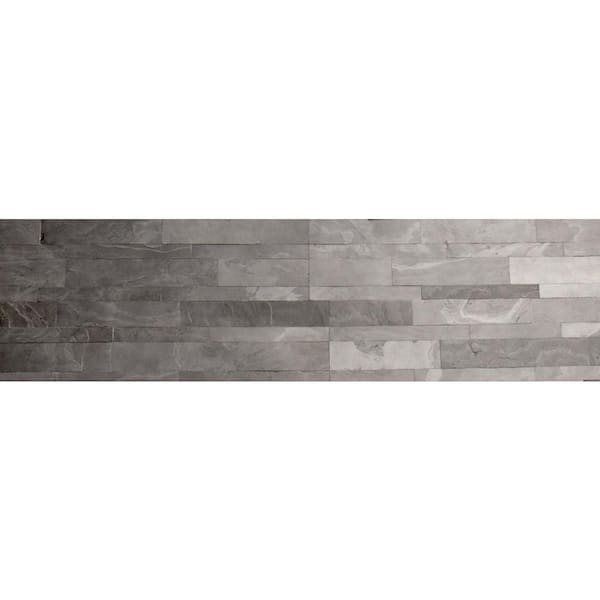 A Cornerstone Company LLC Desert Black Ultra Thin 6 in. x 24 in. Natural Stone Panel Siding (10-Pack)