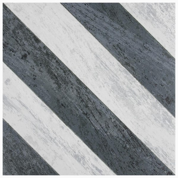 Merola Tile Cassis Sete Black 9-3/4 in. x 9-3/4 in. Porcelain Floor and Wall Take Home Tile Sample